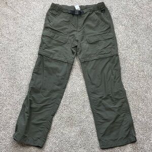 The North Face convertible pants to shorts men’s Medium attached belt 100% nylon